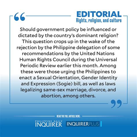 Rights Religion And Culture Inquirer Opinion