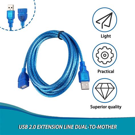 For 0 3m 1 5m 3m Anti Interference High Speed Blue Usb2 0 Extension Cable Male To Female Data