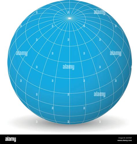 Blank Planet Earth Blue Globe With Grid Of Meridians And Parallels Or