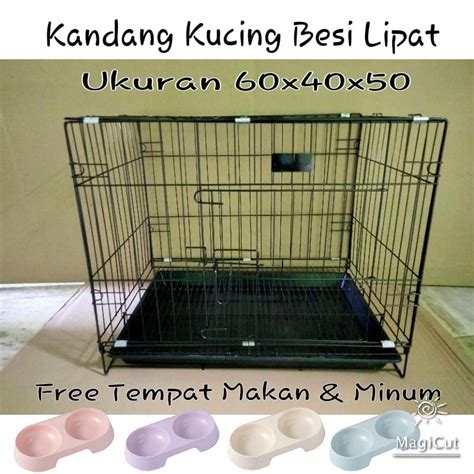 Jual Kandang Kucing Lipat Ukuran X X Free Tempat Makan Dan Minum