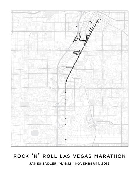 Las Vegas Marathon Course Map Personalized Las Vegas - Etsy