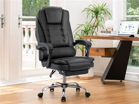 Dois Office Chair with Footrest - Black By Treasurebox