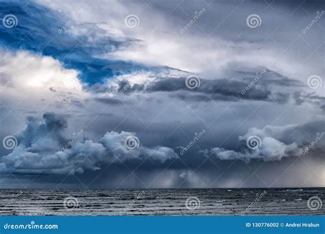 Picture of Storm with Dramatic Clouds at the Sea Stock Photo - Image of ...