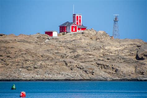 Shark Island Lighthouse, Luderitz Bay, Namibia Stock Image - Image of ...