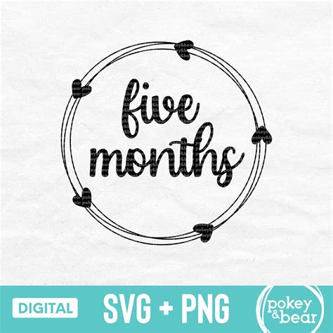 Five Month Svg Five Months Old Svg Baby Milestone Svg Baby Etsy