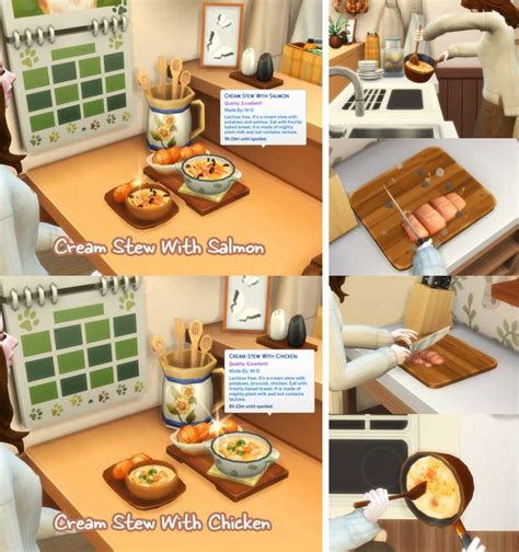 July Recipe Cream Stew Set Oni In Sims Kitchen Sims