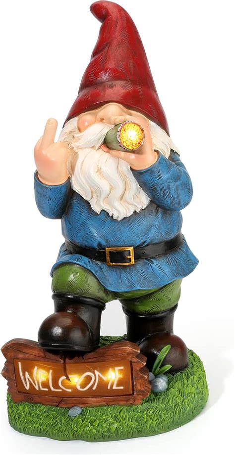 Resin Gnomes Garden Decor 135 Tall Solar Large