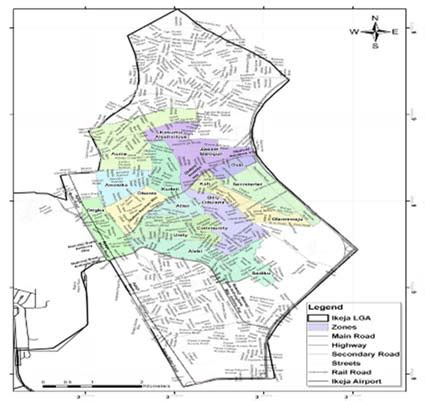 Map of Ikeja with carved zones Lagos stands out as one of the 36 states ...