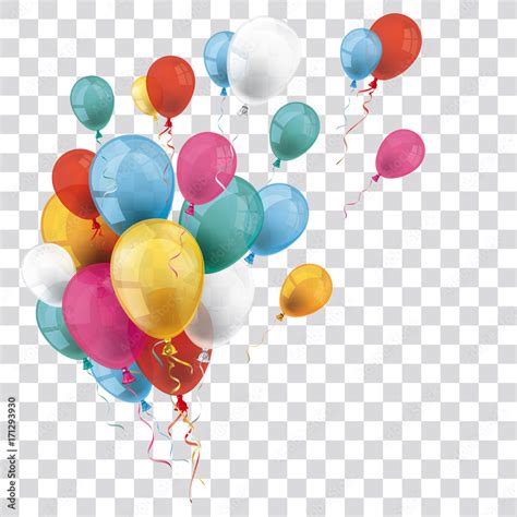 Vettoriale Stock Colored Transparent Balloons Bunch Adobe Stock