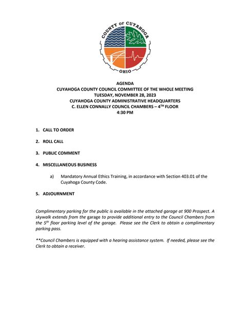 Committee Of The Whole Meeting 2023 11 28 Agenda Documentcloud