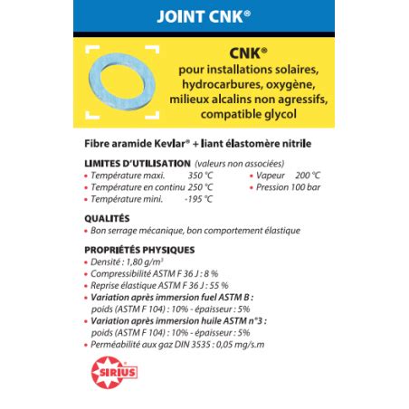 Joints CNK Bleu Dimension 50 60