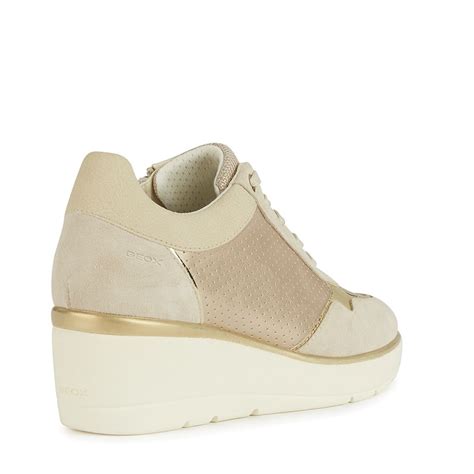 Buy Geox Womens Idle Wedge Trainers Champagne Light Sand