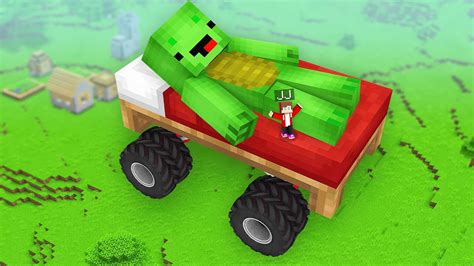 Jj Pranked Mikey With Biggest Monster Truck Bed In Minecraft Maizen