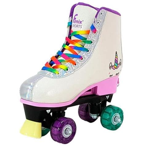 Patins Fênix Unicórnio RL 08 Luz LED Squad Ajustável Infantil