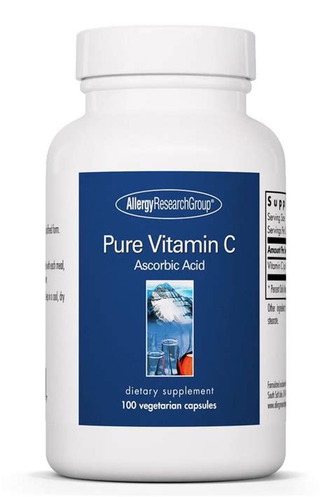 Pure Vitamin C 100 Vegetarian Capsules By Allergy Research 7