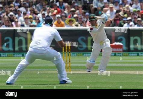 Australia's Michael Clarke in batting action. NO ARCHIVING ** STRICTLY ...