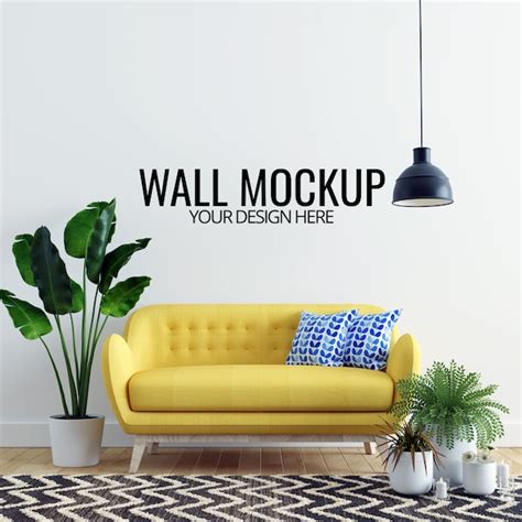 Free 3655 Living Room Wall Mockup Free Psd Yellowimages Mockups