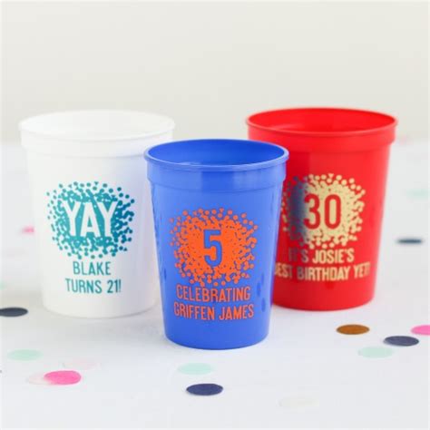 Personalized Birthday Plastic Cups, Birthday Stadium Cups, Personalized Stadium Cups