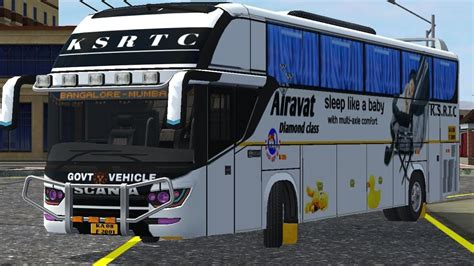 Ksrtc Airavat Scania Bus Diamond Class Livery For Bussid Srikandi Bus