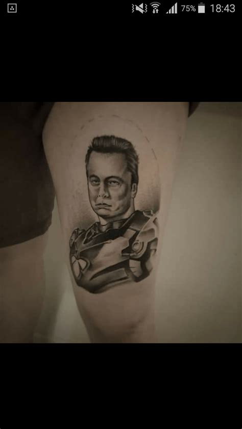 This tattoo of Elon Musk in Iron Man armour : r/ATBGE