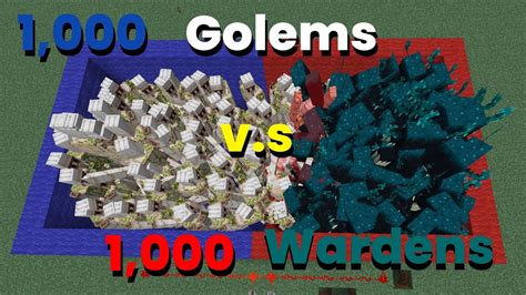 1000 Golems Vs 1000 Wardens Experimento Minecraft Youtube