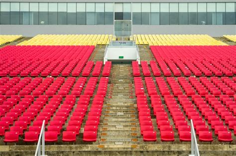 Premium Photo Low Angle View Of Empty Chairs In Stadium