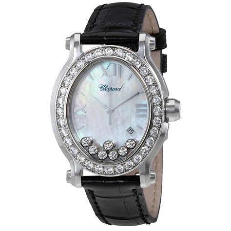 Chopard Happy Sport Diamonds Mother of Pearl Dial Stainless Steel Ladies Watch 278546-3002 ...