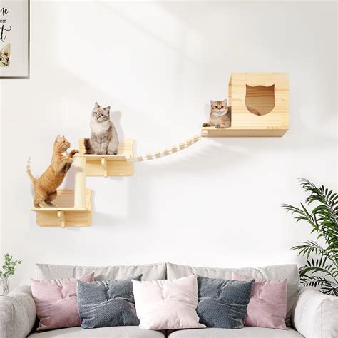 Amazon DWVO Cat Wall Shelves And Perches For Wall Wooden Wall