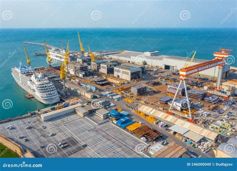 Ancona Italy September 26 2021 Fincantieri Dock In The Port