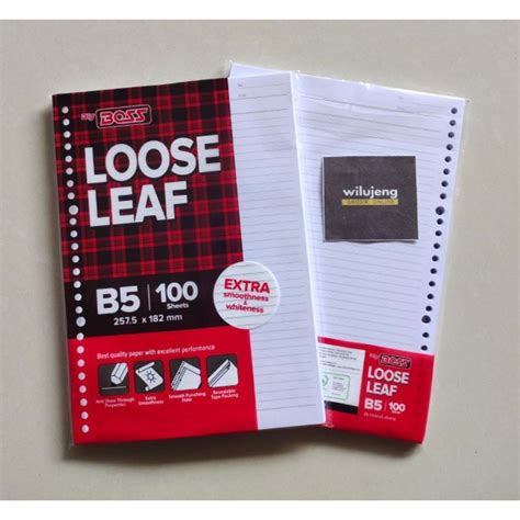 Jual Kertas File Binder Loose Leaf Big Boss B5 Garis 100 Lembar Pak