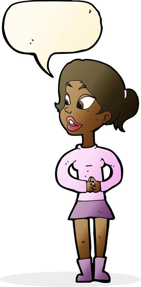 Cartoon Girl Talking With Speech Bubble 12309264 Vector Art At Vecteezy