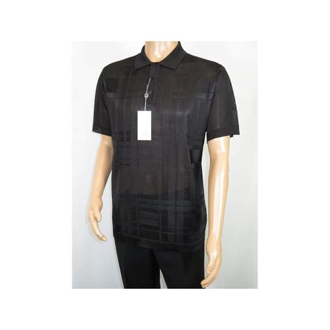 Stacy Adams Mens Polo Shirt Slinky Sheer Short Sleeves Soft Touch Stacy Adams 57006 Black