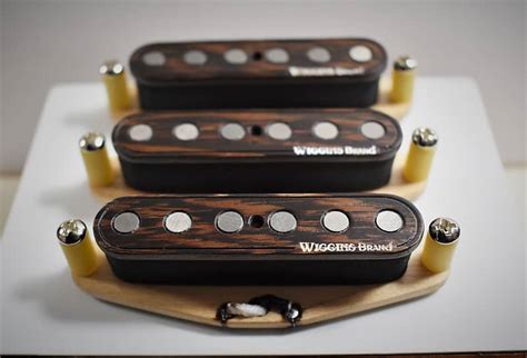 Wiggins Brand Strat Pickup Set Wenge Wood Texas Over Wound Reverb