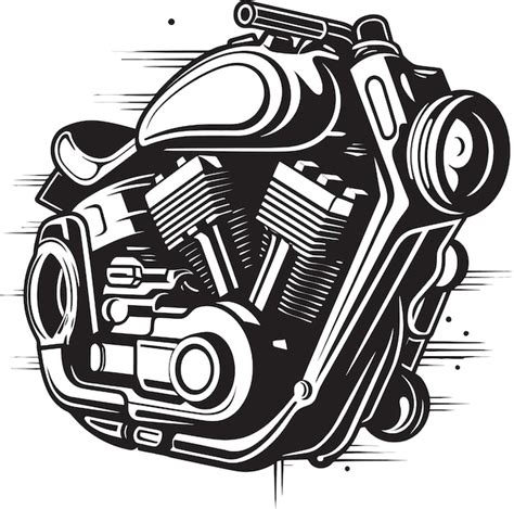 Um Desenho Preto E Branco De Uma Motocicleta A Palavra Motor