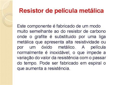 Eletricidade Bsica Aula 04 Tipos De Resistores Cdigo