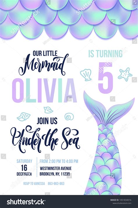 Mermaid Tail Invitation Template