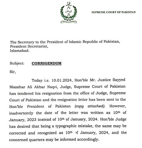 Justice Mazahar Naqvi Resigns As Supreme Court Judge Pakistan