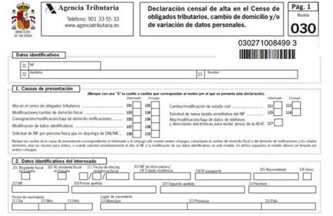 Modelo 030 Qué es para qué sirve y cómo rellenarlo