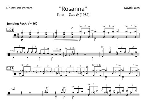 Rosanna” Drum Transcription — Jeff Porcaro With Toto