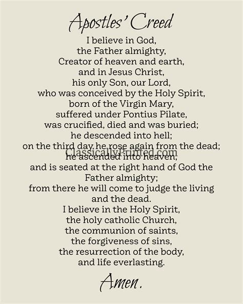 Apostles Creed Prayer Print Instant Download Printable Catholic Etsy