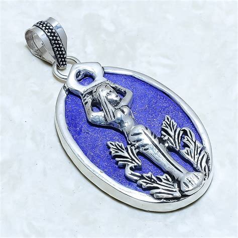 Lazulite Gemstone Handmade Ethnic Silver Jewelry Pendant 24 Plg12197