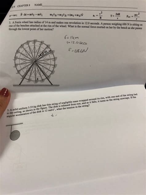 Solved Chapter Name A Ferris Wheel Has Radius Of M Chegg