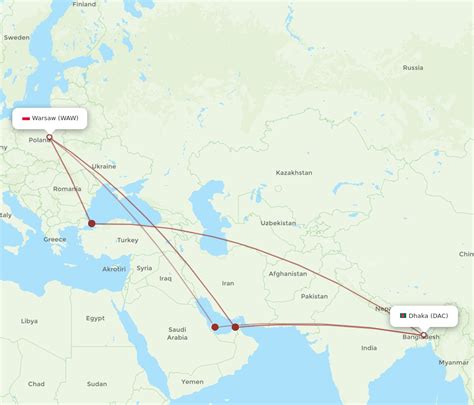 All Flight Routes From Dhaka To Warsaw DAC To WAW Flight Routes