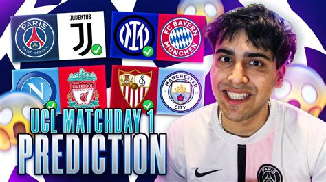 My Champions League Matchday Predictions Youtube