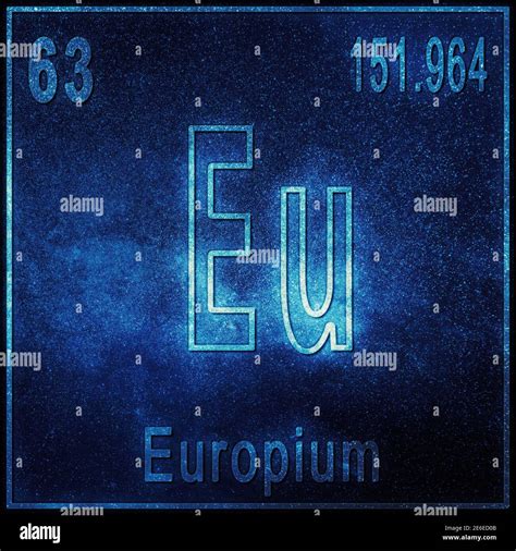 Europium Chemical Element Sign With Atomic Number And Atomic Weight