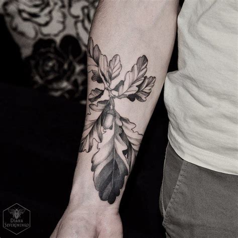 Oak leaves tattoo - Tattoogrid.net