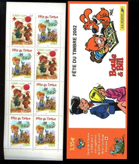 CARNET 8 TIMBRES Fête du timbre 2002 Boule et Bill BC 3467a Non plié