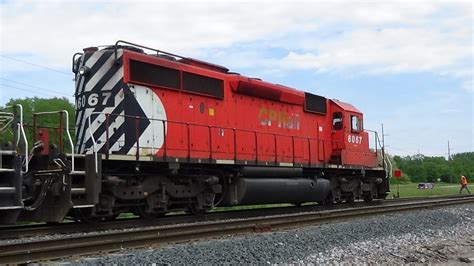 Two Cp Sd S Lead A Ballast Train Davenport Ia Youtube