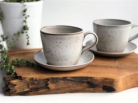 Duża filiżanka ze spodkiem ok 350 ml kubek ceramiczny Cappuccino