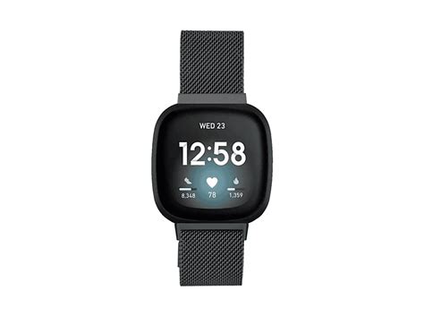 Correa Pulsera De Acero Inoxidable Negro Para Fitbit Versa 3 Sense